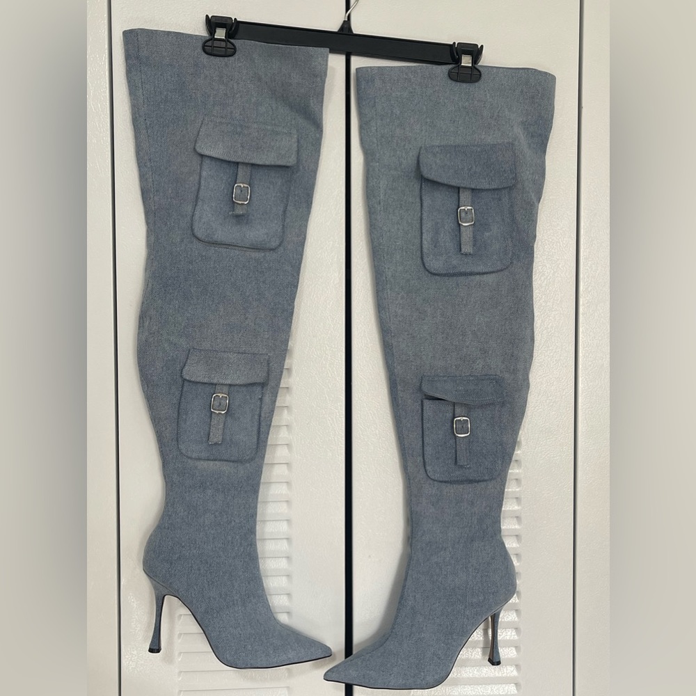 Thigh high Jean Boots by Britney/BRIT0651 Size 9M